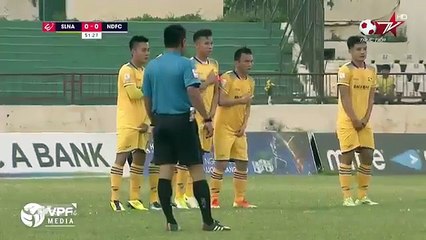 Sỹ Minh sút phạt đẳng cấp ghi bàn siêu phẩm vào lưới SLNA Vòng 7 VLeague 1 - 2018