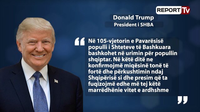 Report TV - Donald Trump ka një mesazh për shqiptarët