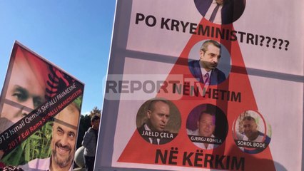 Report TV - Vlorë, protesta: I.Qemali shpalli  pavarësinë, Rama narkoshtetin