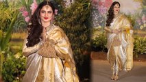 Sonam Kapoor's Reception: Rekha chooses unusual Kanjeevaram Saree with a Pant, Watch Video | Boldsky