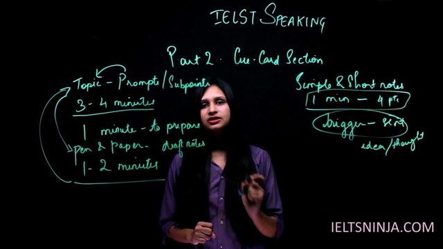 The cue card question in the Speaking Section of the IELTS