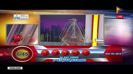 PCSO 9 PM Lotto Draw, May 9, 2018