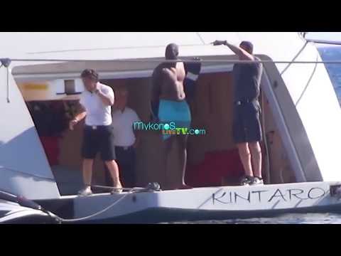 Kobe Bryant on a jet ski in Mykonos