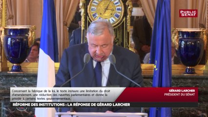 Réforme des institutions: Gérard Larcher craint "un déséquilibre démocratique "