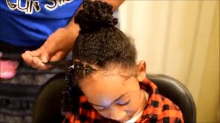 KIDS NATURAL HAIRSTYLES: Rubberband Plaits And Bun(back to school)