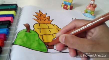 HOW TO COLOR FRUIT BUCKET VIDEO FOR KIDS LEARNING