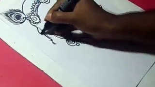 How to Draw LORD CHINNI KRISHNA DRAWING step by step for KIDS