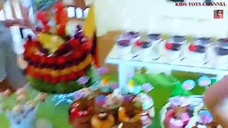Kids Birthday Party with candy buffet, cupcakes and funny toys and games. Video KIDS TOYS CHANNEL