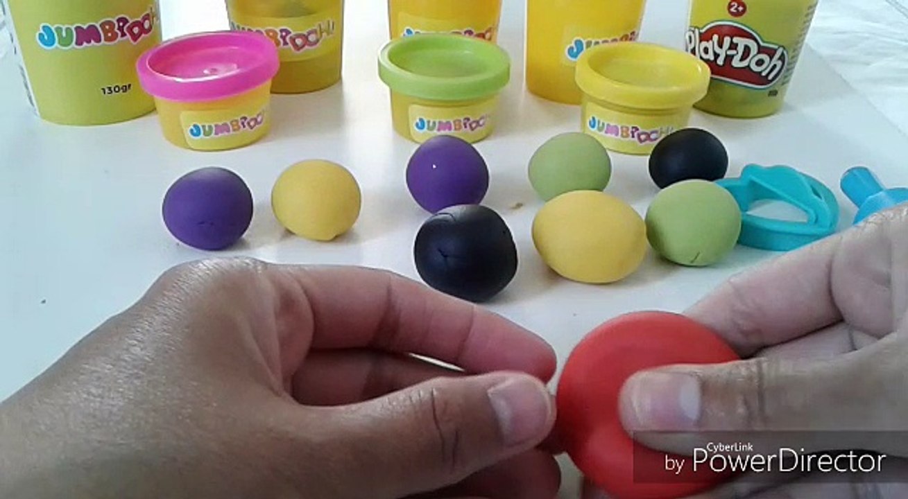 play doh video of making colorful hearts