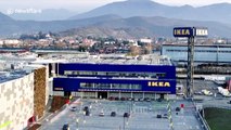 Drone footage of Europe's largest Tesla Supercharger station