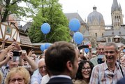 Allocution du Président de la République, Emmanuel Macron lors du festival en plein air du prix charlemagne à Aix-la-Chapelle
