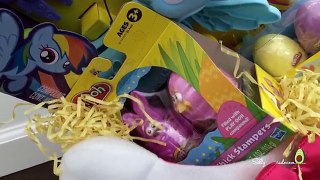 Easter Hello Kitty Basket w/ My Little Pony Rainbow Dash Style Salon & Play-Doh Stampers