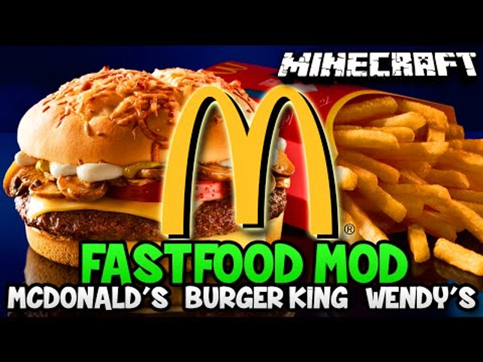 Minecraft: FAST FOOD MOD! HAMBURGERS!! (McDonald's, Burger King, Wendy's)