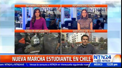 Protesta estudiantil en Chile terminó en enfrentamientos con la policía