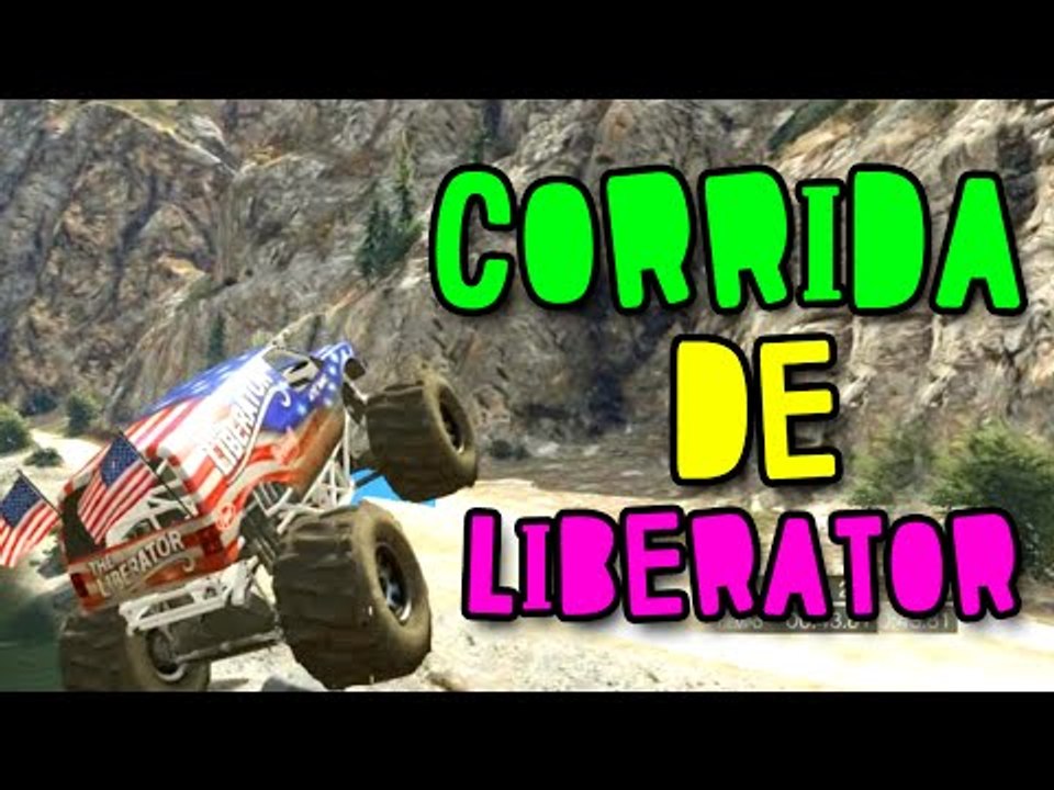 GTA V ONLINE - CORRIDA DE LIBERATOR!! MUITO TROLL!! xD