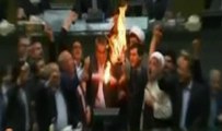 Parlamentarios iraníes quemaron bandera de Estados Unidos