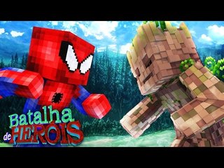 Minecraft : GROOT vs SPIDER-MAN - BATALHA DE HERÓI