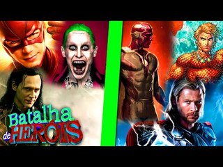 Minecraft : THE FLASH , LOKI e JOKER vs VISÃO , AQUAMAN e THOR - BATALHA DE HERÓI