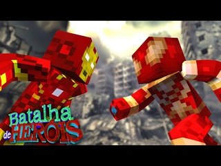 Minecraft : IRON MAN vs IRON SPIDER - BATALHA DE HERÓI