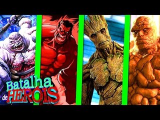 Minecraft : HULK VERMELHO vs GROOT vs ABOMINATION vs COISA - BATALHA DE HERÓI
