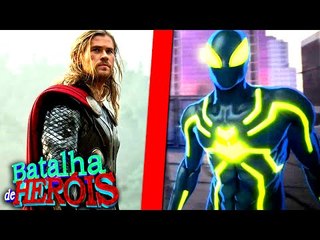 Minecraft : SPIDER-MAN VERDE VS THOR - BATALHA DE HERÓI