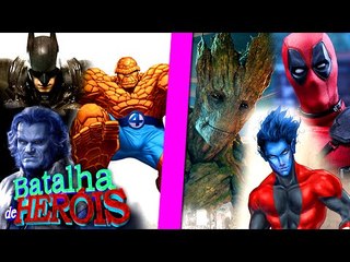 Minecraft : BATMAN , COISA e BESTA vs GROOT , DEADPOOL e NOTURNO - BATALHA DE HERÓI