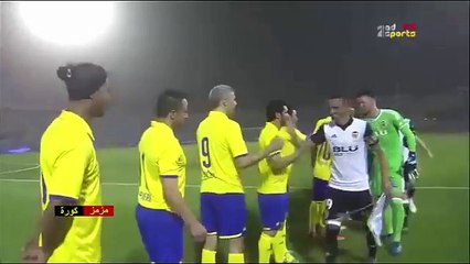 ملخص النصر وفالنسيا -مباراة اعتزال فهد الهريفي- بمشاركة رونالدينهوونجوم العالم - تعليق علي الكعبي