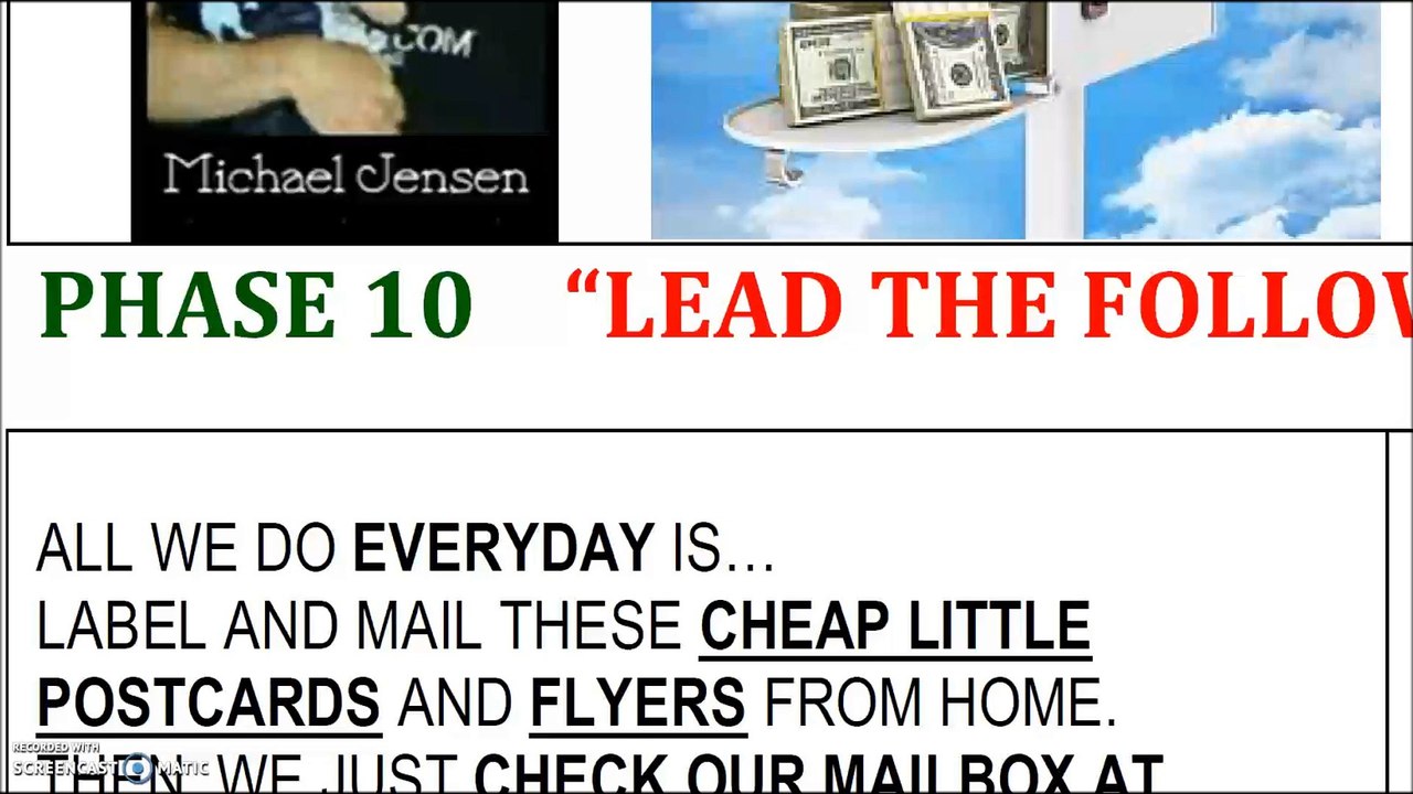 Phase 10 Make Money at Home Mailing Flyers and Mailing Postcards REFERRAL ID# 162258 MICHAEL JENSEN (LEVEL 10) GOLD STAR LEADER