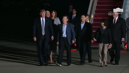 Kuzey Kore'nin serbest bıraktığı 3 Amerikalı ABD'ye vardı - WASHINGTON