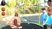 2HYPE 1V1 TRAMPOLINE MINI-HOOP BASKETBALL CHALLENGE WHILE WEARING BUBBLE WRAP DUNK FEST!