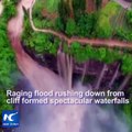 Spectacular waterfalls triggered by flooding, after days of heavy rains in Chongqing, China.