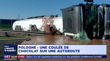 Un camion renverse 12 tonnes de chocolat sur l'autoroute - ZAPPING ACTU DU 10/05/2018