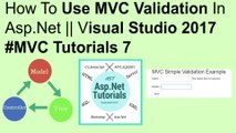 How to use mvc simple validation in asp.net || visual studio 2017 #MVC tutorials 7