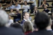 Échange du Président de la République, Emmanuel Macron avec les étudiants de l'Université technique de Rhénanie-Westphalie à Aix-la-Chapelle