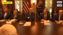 President Trump meets with his Cabinet a day after announcing his plan to withdraw from the Iran nuclear deal.