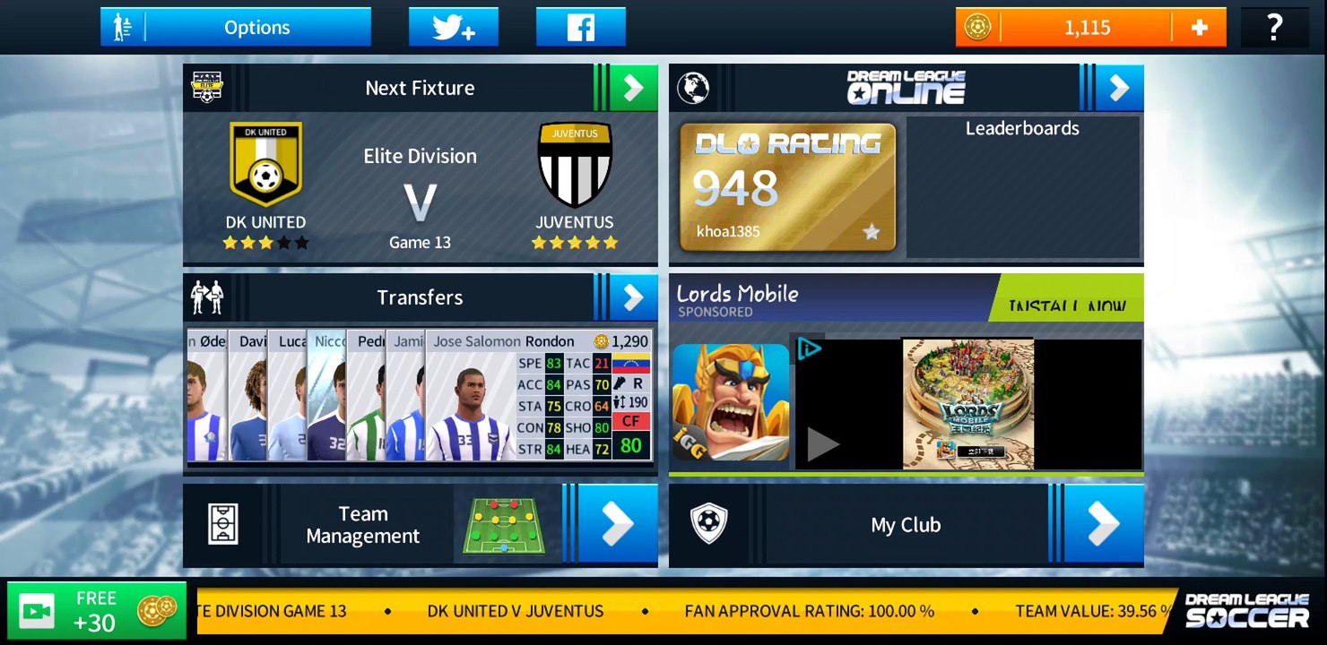 Dream League 2018 IOS Android - Season 1 - Game 21