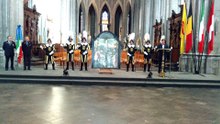 Saint Waudru. Le tableau volé et retrouvé en I Italie est revenu à  La Collégiale de Mons.Video Eric Ghislain