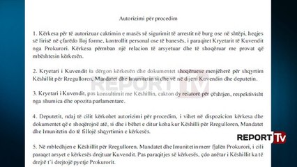 Rregullat për arrestimin e deputetëve, Report Tv disponon propozimin e PS dërguar Kuvendit