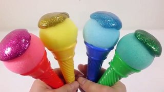 DIY How To Make Manicure Colors Slime Learn Colors Glitter Silme Clay Icecream Toys
