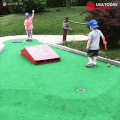 Mini-golf prodigy sinks hole-in-one