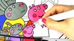 Peppa Pig Family on the Boat, Paint & Learn Colors, Drawing Pages for Kids Children Toddlers