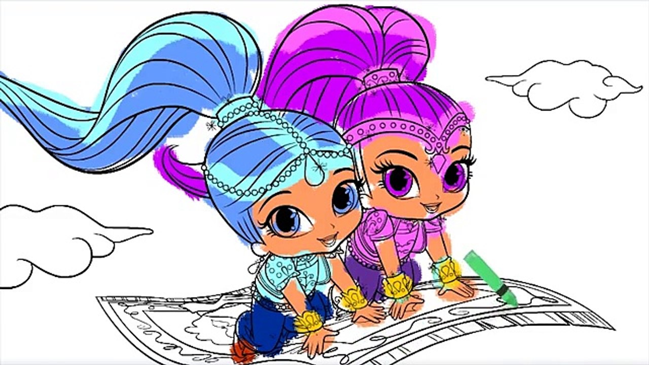 Nick JR Shimmer & Shine Coloring Book Learn Colors Coloring Pages