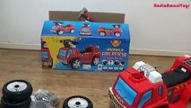Red Fire Engine Truck Ride On Surprise Unboxing | Fireman Rescue Spiderman Playtime Power Wheels Fun
