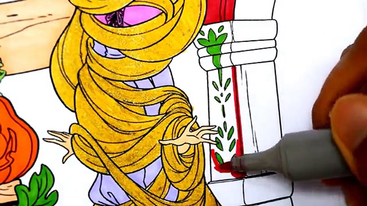 Disney Princess Halloween Coloring Book Pages Compilation Tiana Rapunzel Tangled Kids Fun Art Videos