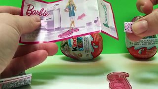 Unwrapping and Opening Barbie Kinder Surprise Chocolate Easter Eggs