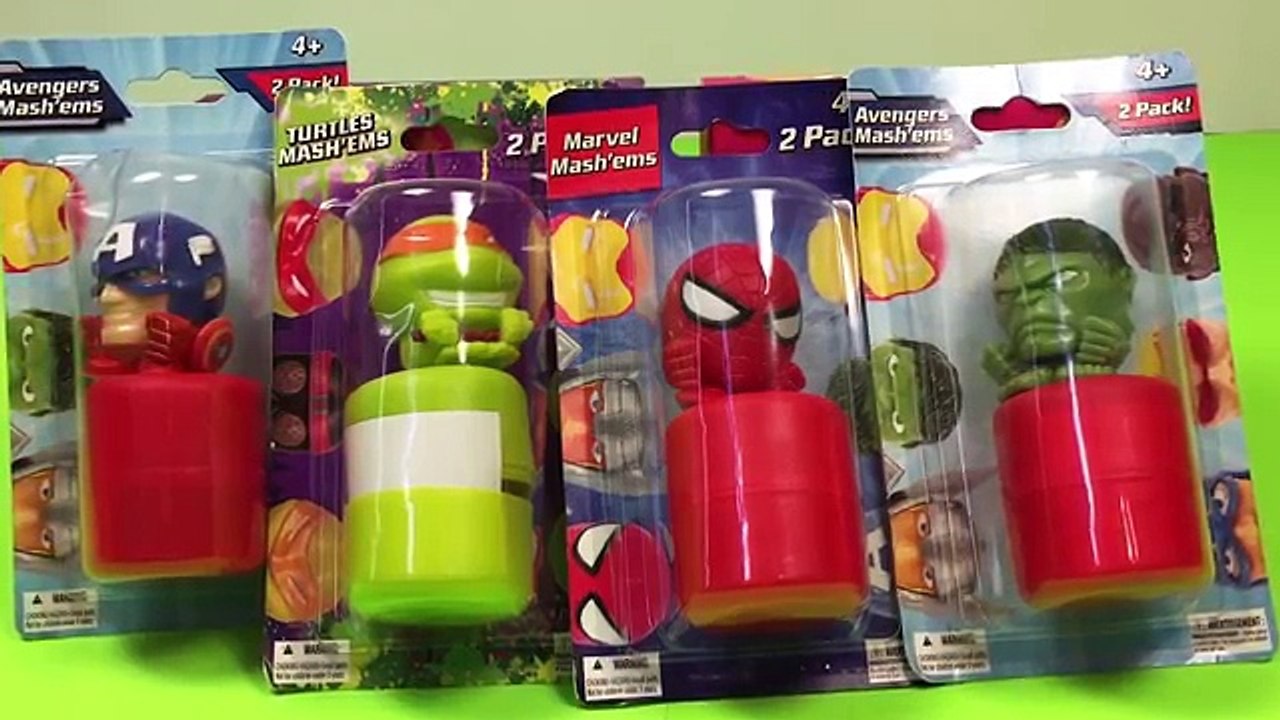 ♥ 8 SUPERHERO SMASHEMS Avengers, Marvel, TMNT | Surprise Toy Collector - DisneyKidsFunToys