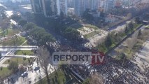 Report TV - Pamjet me dron nga protesta e opozites e 27 Janarit 2018