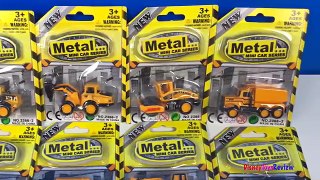 METAL MINI CAR SERIES MIGHTY MACHINES WITH DUMP TRUCK EXCAVATOR TRACTOR & STEAM ROLLER - UNBOXING