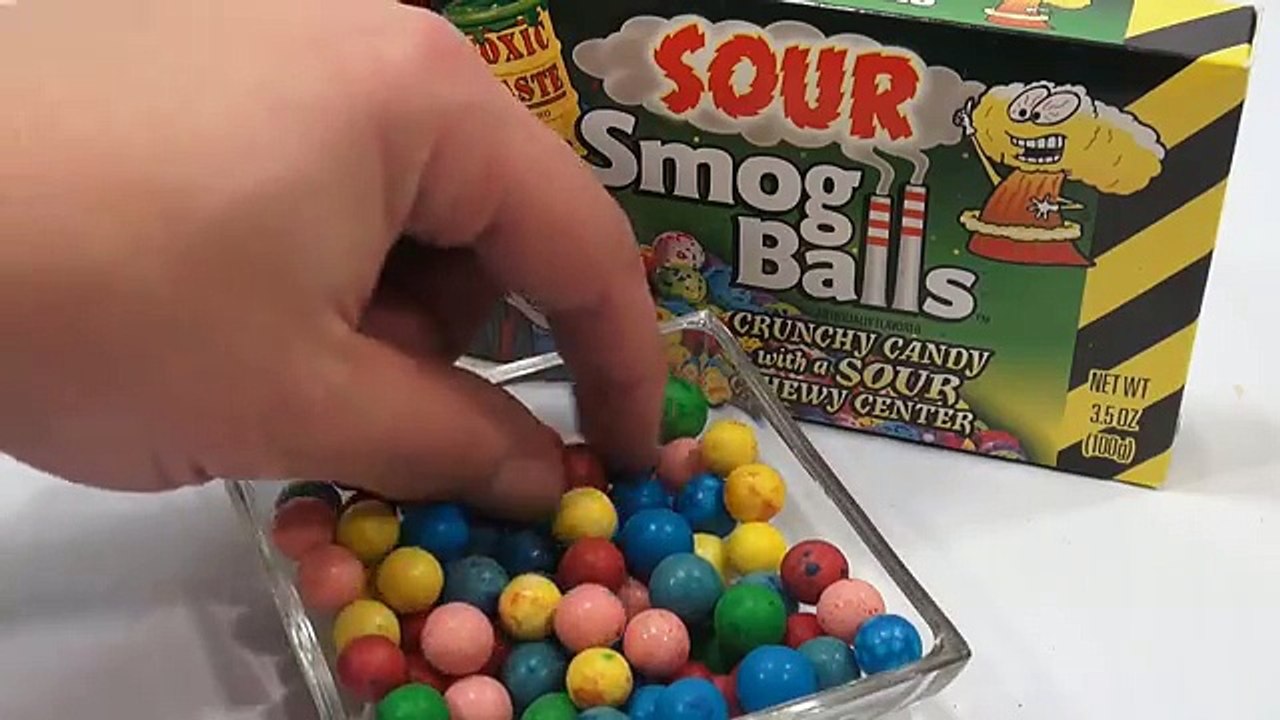 Toxic Waste Sour Smog Balls Candy, Dr Sauernoggin Helps!
