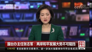 [中国新闻]国台办主任张志军：两岸和平发展大势不可阻挡 | CCTV中文国际